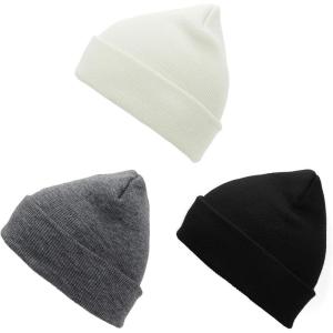 imageAmerican Trends Beanie Hats for Men Winter Hats Fisherman Beanie Slouchy Beanie Soft Skull Caps Knit HatsC Black White Gray