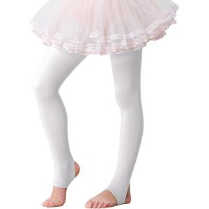 imageAmerican Trends Dance Tights for Girls Ballet Tights Stirrup Soft Soft LeggingsWhite