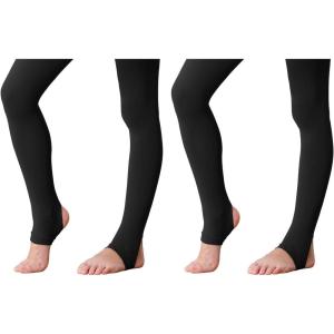 imageAmerican Trends Dance Tights for Girls Ballet Tights Stirrup Soft Soft LeggingsZ 2 Pairsblack