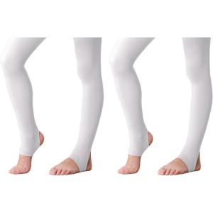 imageAmerican Trends Dance Tights for Girls Ballet Tights Stirrup Soft Soft LeggingsZ 2 Pairswhite