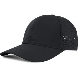imageAmerican Trends Men Women Baseball Cap Adjustable Dad Hat Breathable Waterproof Colorful Cap HatA Black