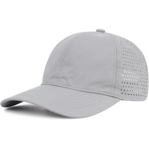 imageAmerican Trends Men Women Baseball Cap Adjustable Dad Hat Breathable Waterproof Colorful Cap HatLight Grey