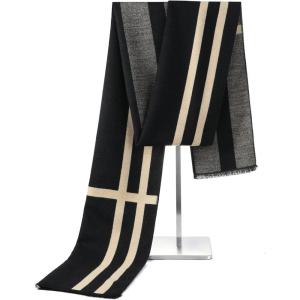 imageAmerican Trends Mens Winter Scarf Cashmere Feel Soft Warm Scarves Winter Gifts for MenBlack  Beige