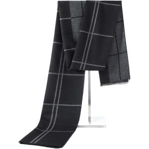 imageAmerican Trends Mens Winter Scarf Cashmere Feel Soft Warm Scarves Winter Gifts for MenBlack  Grey
