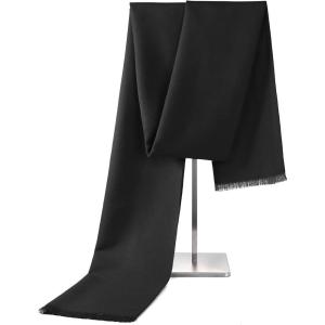 imageAmerican Trends Mens Winter Scarf Cashmere Feel Soft Warm Scarves Winter Gifts for MenSolid Black