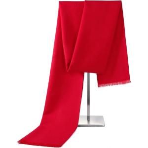 imageAmerican Trends Mens Winter Scarf Cashmere Feel Soft Warm Scarves Winter Gifts for MenSolid Red