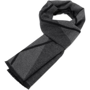 imageAmerican Trends Mens Winter Warm Long Soft Scarf Plaid Tassel Scarf for Men Soft Classic ScarvesBlack  Grey Diamond2