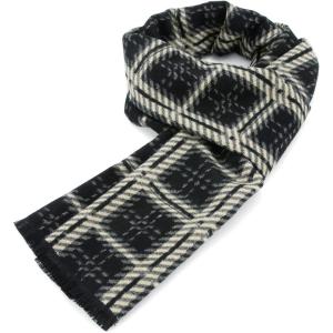 imageAmerican Trends Mens Winter Warm Long Soft Scarf Plaid Tassel Scarf for Men Soft Classic ScarvesBlack Yellow