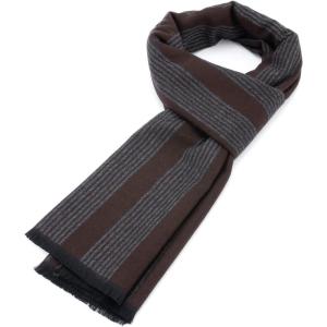 imageAmerican Trends Mens Winter Warm Long Soft Scarf Plaid Tassel Scarf for Men Soft Classic ScarvesGrey Red Stripes
