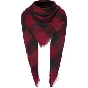 imageAmerican Trends Scarfs for Women Winter Triangle Scarf Classic Plaid Warm Scarf Soft Scarves Knitted Wrap ShawlTriangle Red  Black
