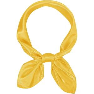 imageAmerican Trends Women Silk Feeling Scarf Satin Head Scarves Square Satin Scarf Wrap Neck Scarf Lightweight Silk Like Bandana02 Yellow