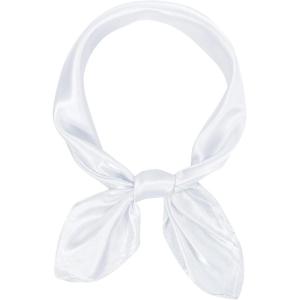 imageAmerican Trends Women Silk Feeling Scarf Satin Head Scarves Square Satin Scarf Wrap Neck Scarf Lightweight Silk Like Bandana04 White