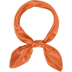 imageAmerican Trends Women Silk Feeling Scarf Satin Head Scarves Square Satin Scarf Wrap Neck Scarf Lightweight Silk Like Bandana09 Orange