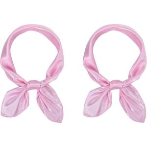 imageAmerican Trends Women Silk Feeling Scarf Satin Head Scarves Square Satin Scarf Wrap Neck Scarf Lightweight Silk Like BandanaZ 2 Pack Pink