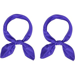 imageAmerican Trends Women Silk Feeling Scarf Satin Head Scarves Square Satin Scarf Wrap Neck Scarf Lightweight Silk Like BandanaZ 2 Pack Purple