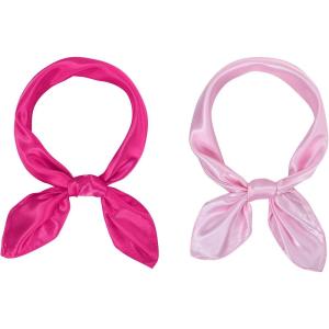 imageAmerican Trends Women Silk Feeling Scarf Satin Head Scarves Square Satin Scarf Wrap Neck Scarf Lightweight Silk Like BandanaZ Rose Red Pink