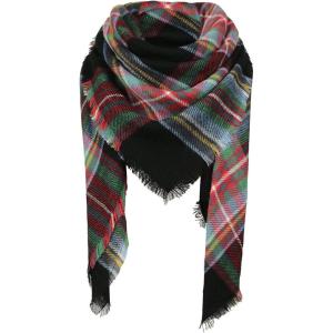 imageAmerican Trends Womens Cozy Warm Winter Fall Blanket Scarf Stylish Soft Chunky Checked Giant Scarves ShawlsRed Black