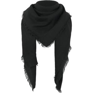 imageAmerican Trends Womens Cozy Warm Winter Fall Blanket Scarf Stylish Soft Chunky Checked Giant Scarves ShawlsSolid Black