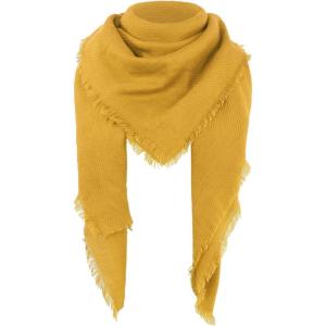imageAmerican Trends Womens Cozy Warm Winter Fall Blanket Scarf Stylish Soft Chunky Checked Giant Scarves ShawlsSolid Yellow