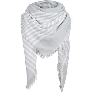 imageAmerican Trends Womens Fall Winter Scarf Plaid Tassel Soft Warm Blanket Scarves Womens Shawl WrapsLight Grey