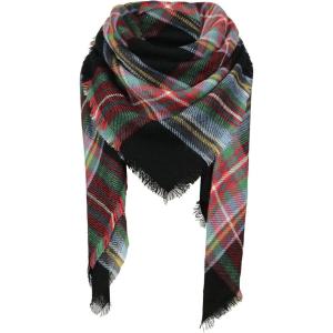imageAmerican Trends Womens Fall Winter Scarf Plaid Tassel Soft Warm Blanket Scarves Womens Shawl WrapsRed  Black