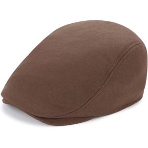 imageNewsboy Flat Cap Hats for Men  Vintage Ivy Cabbie Driving Fitted CapBrown