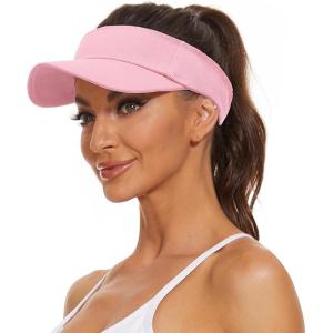 imageSun Visor Hats Cotton Sun Protection Cap Hats Visor HatHot Pink