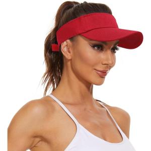imageSun Visor Hats Cotton Sun Protection Cap Hats Visor HatRed