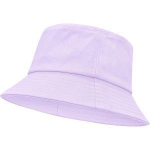 imageUnisex Athletic Bucket Hat Solid Colors Sun Hat with UV Protection for Outdoor Sports Packable Summer HatsQ Purple