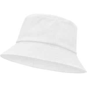 imageUnisex Athletic Bucket Hat Solid Colors Sun Hat with UV Protection for Outdoor Sports Packable Summer HatsWhite