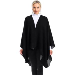 imageWomens Blanket Shawls Wraps Winter Printed Open Front Poncho Cape Plaid Shawls for WomenSeries 31black