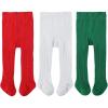imageAmerican Trends Baby Soft Tights Cable Knit Baby Leggings Toddler Tights Winter Socks for Girls Newborn Stockings for BoysRed White Green3 Pairs