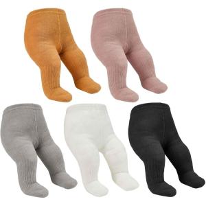 imageAmerican Trends Baby Soft Tights Cable Knit Baby Leggings Toddler Tights Winter Socks for Girls Newborn Stockings for BoysBlack White Light Grey Pink Yellow  5 Pairs