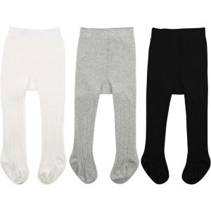 imageAmerican Trends Baby Soft Tights Cable Knit Baby Leggings Toddler Tights Winter Socks for Girls Newborn Stockings for BoysWhite Black Gray