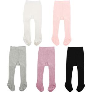 imageAmerican Trends Baby Soft Tights Cable Knit Baby Leggings Toddler Tights Winter Socks for Girls Newborn Stockings for BoysWhite Black Pink Purple Gray 5 Pack