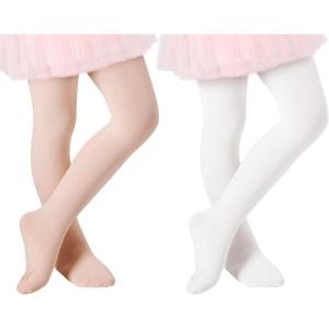 imageBallet Tights for Girls Dance Tights Toddler Girls Leggings Ultra Soft Kids School Uniform Stretchy TightsWhite  Pink