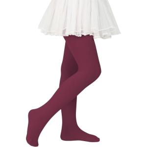 imageGirls Ballet Dance Tights for Toddler Baby Soft Athletic Leggings Infant Elastic Dance Tights for GirlsWine