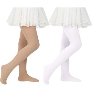 imageGirls Ballet Dance Tights for Toddler Baby Soft Athletic Leggings Infant Elastic Dance Tights for GirlsZ Nude  White