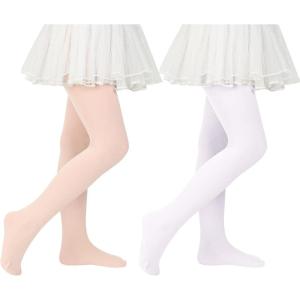 imageGirls Ballet Dance Tights for Toddler Baby Soft Athletic Leggings Infant Elastic Dance Tights for GirlsZ White  Peach Pink