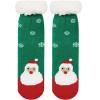 imageAmerican Trends Christmas Slipper Socks Women Fuzzy Socks Gripper Non Slip Womens Warm Cozy Socks AthleticGreen Santa Claus