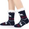 imageAmerican Trends Christmas Slipper Socks Women Fuzzy Socks Gripper Non Slip Womens Warm Cozy Socks AthleticNavy Deer