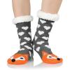 imageAmerican Trends Christmas Slipper Socks Women Fuzzy Socks Gripper Non Slip Womens Warm Cozy Socks AthleticOrange Fox