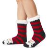 imageAmerican Trends Christmas Slipper Socks Women Fuzzy Socks Gripper Non Slip Womens Warm Cozy Socks AthleticRed Black Santa Claus
