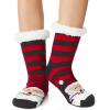 imageAmerican Trends Christmas Slipper Socks Women Fuzzy Socks Gripper Non Slip Womens Warm Cozy Socks AthleticRed Black Santa Claus