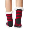 imageAmerican Trends Christmas Slipper Socks Women Fuzzy Socks Gripper Non Slip Womens Warm Cozy Socks AthleticRed Black Santa Claus