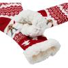 imageAmerican Trends Christmas Slipper Socks Women Fuzzy Socks Gripper Non Slip Womens Warm Cozy Socks AthleticRed Fawn
