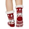 imageAmerican Trends Christmas Slipper Socks Women Fuzzy Socks Gripper Non Slip Womens Warm Cozy Socks AthleticRed Fawn
