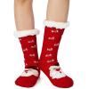 imageAmerican Trends Christmas Slipper Socks Women Fuzzy Socks Gripper Non Slip Womens Warm Cozy Socks AthleticRed Santa Claus