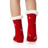 imageAmerican Trends Christmas Slipper Socks Women Fuzzy Socks Gripper Non Slip Womens Warm Cozy Socks AthleticRed Santa Claus