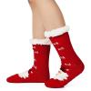 imageAmerican Trends Christmas Slipper Socks Women Fuzzy Socks Gripper Non Slip Womens Warm Cozy Socks AthleticRed Santa Claus